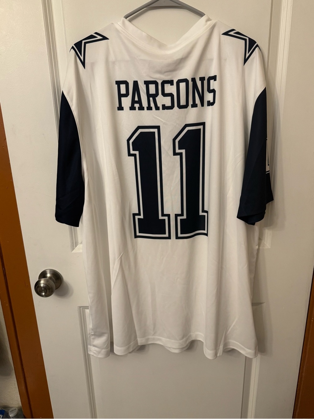Nike White and Navy Parsons #11 Football Jersey